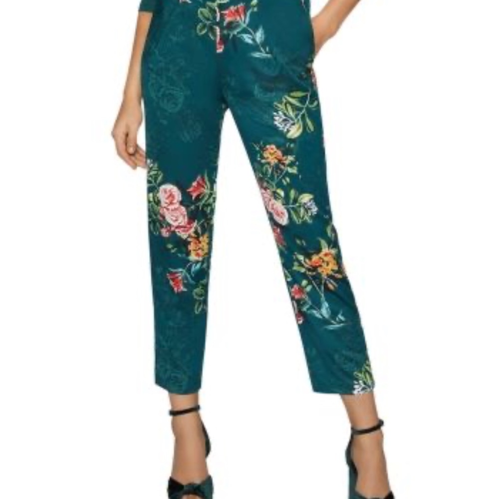 Floral Straight-Leg Pants